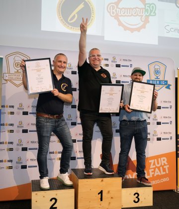 Siegerfoto der Wertungsgruppe Fruchtbiere, Kategorie Gewerbliche Brauerei