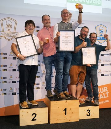 Siegerfoto der Wertungsgruppe Fruchtbiere, Kategorie Hobbybrauerei