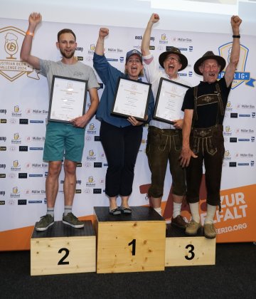 Siegerfoto der Wertungsgruppe Bockbiere untergärig, Kategorie Hobbybrauerei