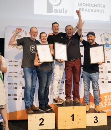 Siegerfoto der Wertungsgruppe Pils, Kategorie Hobbybrauerei