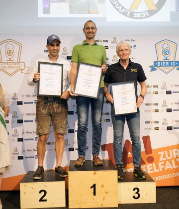 Siegerfoto der Wertungsgruppe Keller bzw. Zwicklbier, Kategorie Hobbybrauerei